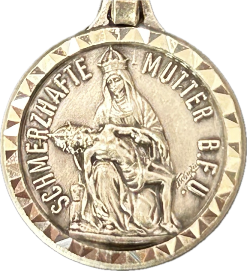 MEDAILLE SCHMERZHAFTE MUTTERGOTTES 925 Sterlingsilber